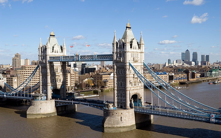 Tower Bridge, London, river, london, bridge, day, top view, HD wallpaper