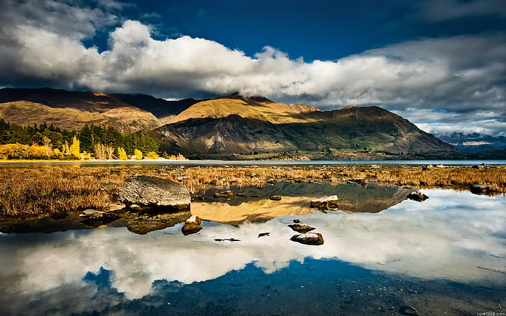 Neuseeland, Natur, Berge, Reflexion, Landschaft, HD-Hintergrundbild