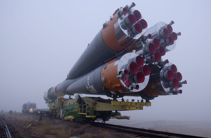 cohete, Soyuz, tren, transporte, vehículo, Fondo de pantalla HD