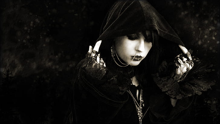 Dark, fantasy, girl, goth, Gothic, loli, style, witch, women, Tapety HD
