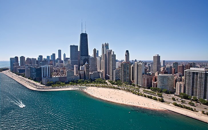 photo of cityscape, city, cityscape, Chicago, HD wallpaper