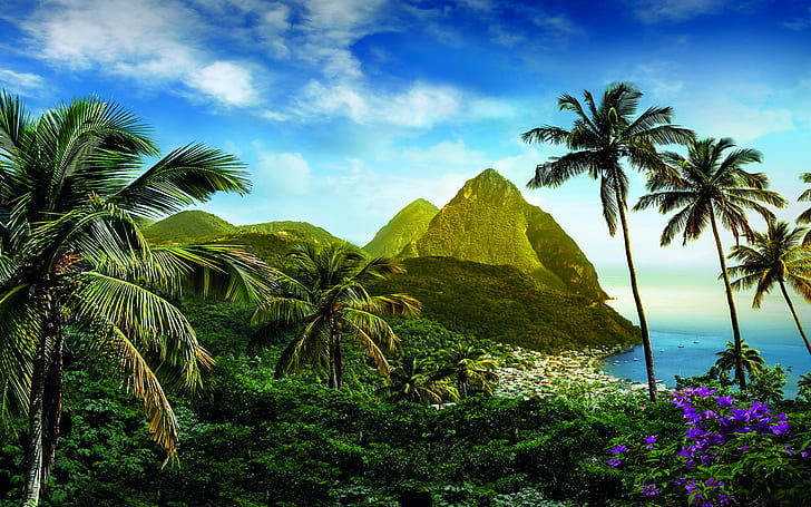 Beautiful Places Islands St Lucia, Caribbean Desktop Hd Wallpaper 5200×3250, HD wallpaper
