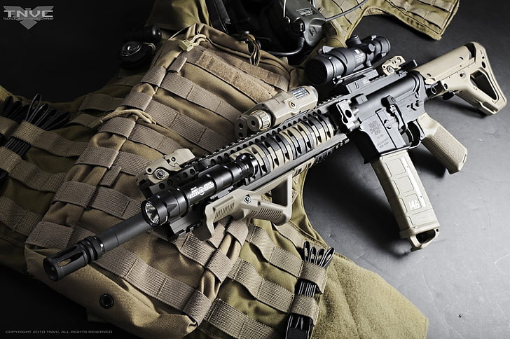 hitam M4-A1 rifle, Senjata, Assault Rifle, Gun, Rifle, Wallpaper HD