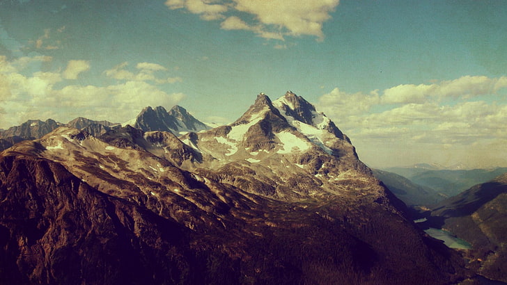 茶色の山脈、山、自然、風景、 HDデスクトップの壁紙