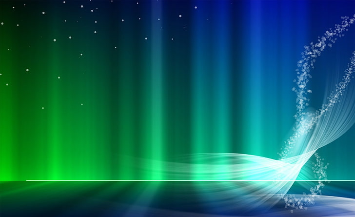 Vista Aurora azul y verde, papel tapiz digital gráfico verde y azul, Windows, Windows Vista, azul, verde, Aurora, Vista, Fondo de pantalla HD