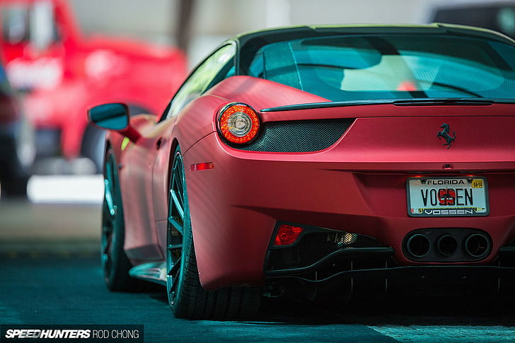 Red Ferrari 2015, ruote, Ferrari, auto, motore, alimentazione, Vossen Wheels, 2015, Sfondo HD