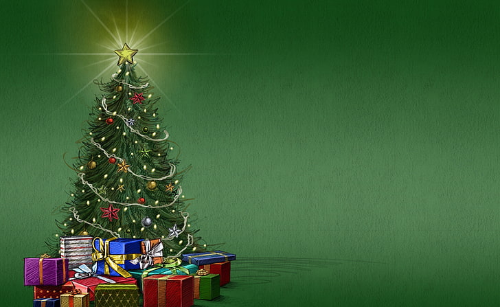 Desenho de Natal, árvore de Natal verde, Feriados, Natal, Desenho, árvore  de Natal, HD papel de parede | Wallpaperbetter