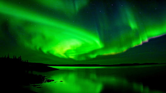 artico, aurora, boreal, naturaleza, verde, HD wallpaper HD wallpaper