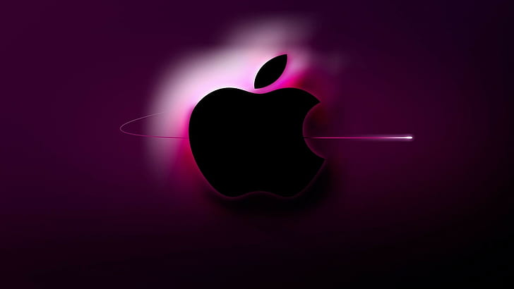Logo, Apple, Mac, Light, Black, HD wallpaper
