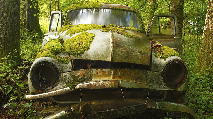 vehículo, coche, abandonado, Fondo de pantalla HD