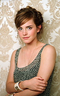 Emma Watson, celebrity, actress, women, auburn hair, portrait display, HD wallpaper HD wallpaper