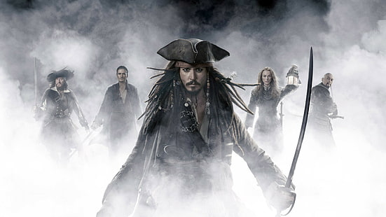 Карибски пирати филм, Джек врабче, филм, пирати, Карибите, HD тапет HD wallpaper