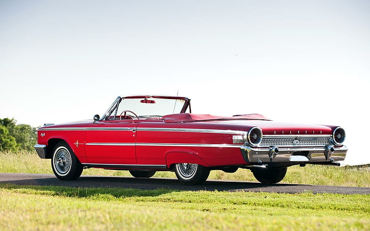 1963 Ford Galaxie 500 XL, red and silver classic convertible car, cars, 1920x1200, ford, ford galaxie, HD wallpaper
