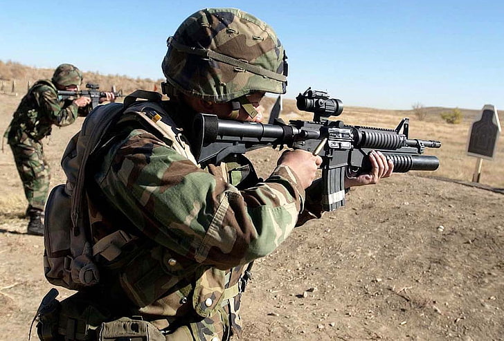 Afghan National Army Soldiers In Tra, schwarzes Sturmgewehr, War & Army, Krieg, Armee, Soldat, Training, HD-Hintergrundbild