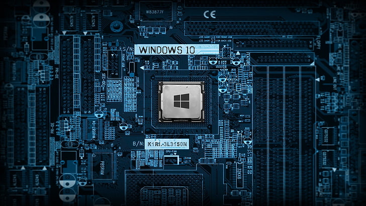 черная компьютерная материнская плата, Microsoft Windows, Windows 10, технология, Hi-Tech, окно, HD обои