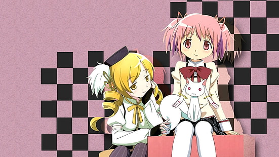 Mahou Shoujo Madoka Magica, Tomoe Mami, Kaname Madoka, Anime-Mädchen, Anime, HD-Hintergrundbild HD wallpaper