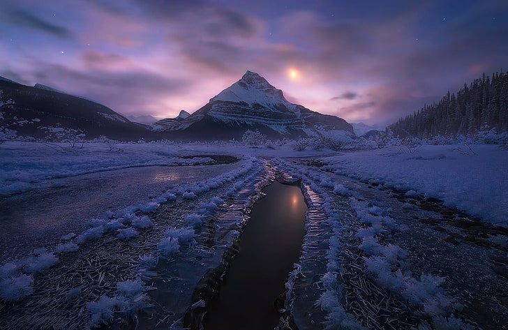 pegunungan Alpen, Alberta, lansekap, Kanada, Wallpaper HD