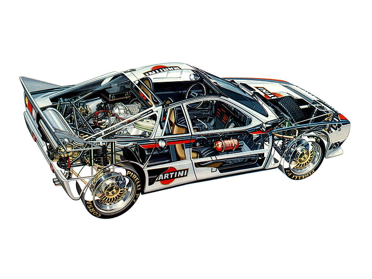 037, 1983, cars, cutaway, group, lancia, rally, HD wallpaper