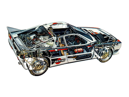 037, 1983, cars, cutaway, group, lancia, rally, HD wallpaper HD wallpaper