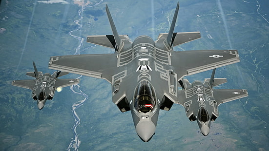 Jet Fighters, Lockheed Martin F-35 Lightning II, Pesawat, Jet Fighter, Warplane, Wallpaper HD HD wallpaper