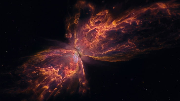 Orange und lila Galaxie Wallpaper, Weltraum, NASA, Mond, Nebel, HD-Hintergrundbild