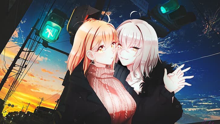 Anime, Anime Girls, Stadt, Japan, Nacht, Fate-Serie, HD-Hintergrundbild