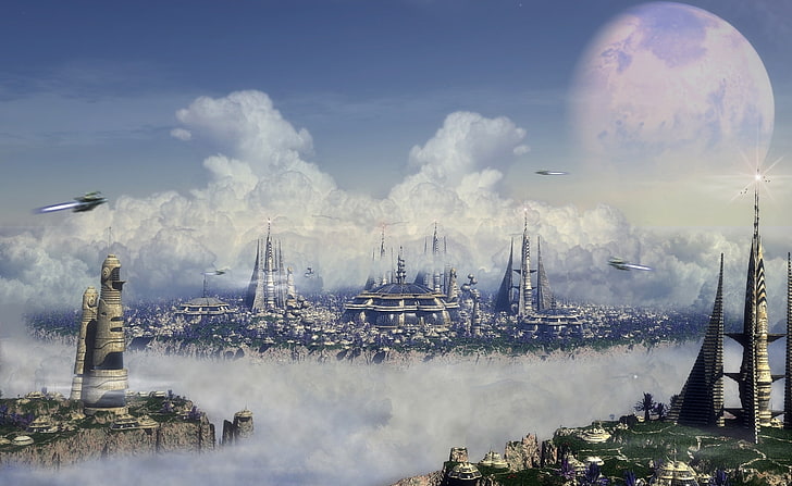 Cidade do futuro, screenshot do aplicativo de jogo online, Artístico, 3D, Cidade, Futuro, HD papel de parede