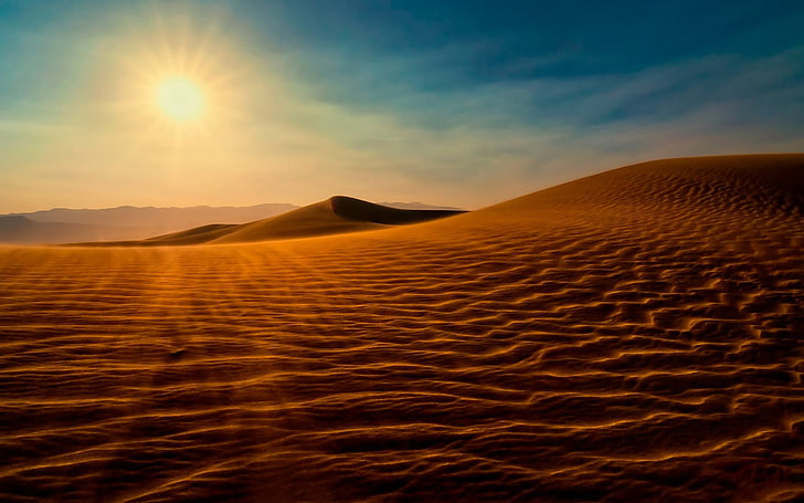 arena, atardecer, desierto, dunas, naturaleza, Tapety HD