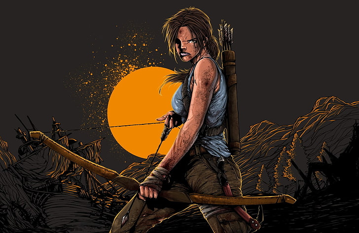 Tomb Raider, Tomb Raider (2013), Bow, Lara Croft, Woman Warrior, HD tapet