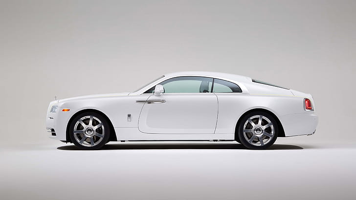 2015, Rolls Royce Wraith, Side View, White Car, Luxury, 2015, rolls royce wraith, side view, white car, luxury, HD wallpaper
