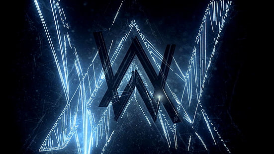 szaro-białe logo, logo Alana Walkera, Tapety HD HD wallpaper