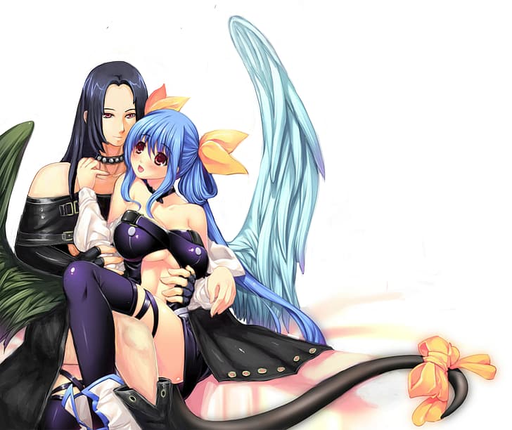 Guilty Gear XX, Guilty Gear, Dizzy (Guilty Gear), Testament (guilty gear), anime games, Fighting Games, couple, anime girl with wings, HD wallpaper