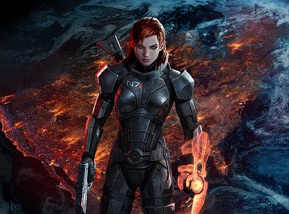 Mass Effect 3 FemShep, Fêmea, América, América, Jogo, Efeito de massa, Planeta, Terra, Mulher, Jogo, Norte, Personagem, Atirador, Soldado, Videogame, MassEffect, CommandEngle, Galacticwar, FemShep, HD papel de parede HD wallpaper