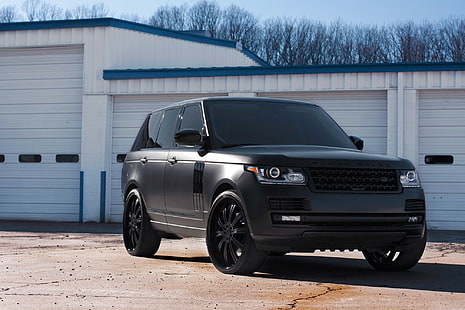 svart Range Rover HSE SUV, land rover, range rover, svart matt, HD tapet HD wallpaper