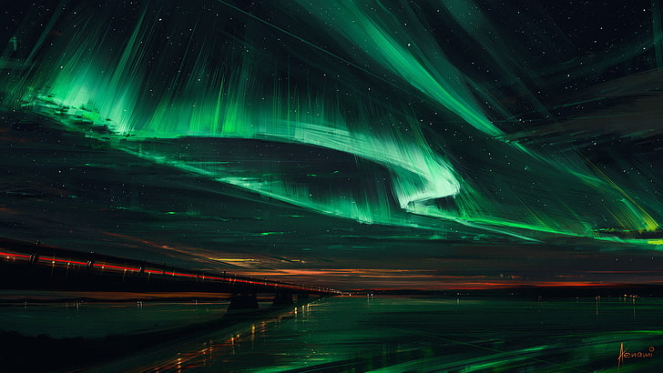 Arte dell'aurora boreale, Sfondo HD