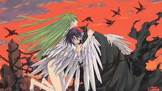 angel wings code geass lamperouge lelouch cc 1915x1080 Anime Code Geass HD ศิลปะปีกนางฟ้า, วอลล์เปเปอร์ HD HD wallpaper