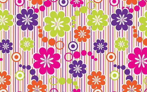 multicolored floral wallpaper, pattern, color, background, texture, surface, HD wallpaper HD wallpaper