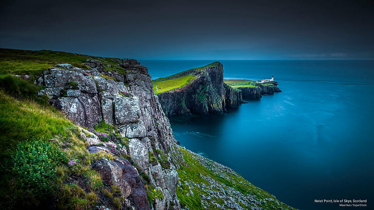 Neist Point, Ilha de Skye, Escócia, Europa, HD papel de parede