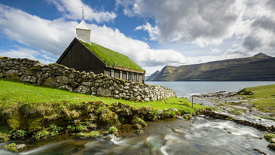 Funningur, Isole Faroe, Danimarca, Europa, Sfondo HD HD wallpaper