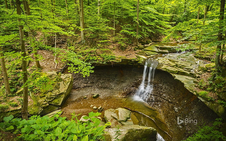 Водопад Cuyahoga Valley Национальный парк Огайо-2016 Bing .., HD обои