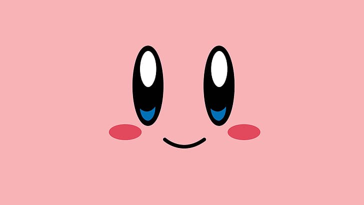 Kirby, minimalism, face, HD wallpaper