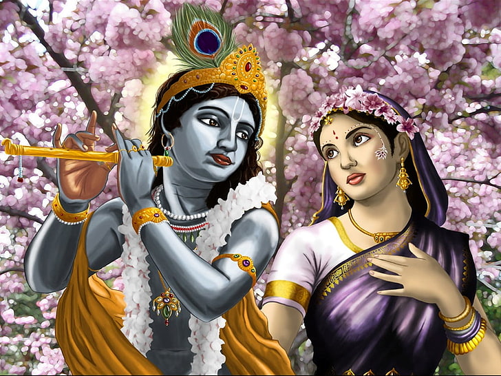 Lord Krishna Radha Painting, Krishna and Radha painting, God, Lord Krishna,  HD wallpaper | Wallpaperbetter