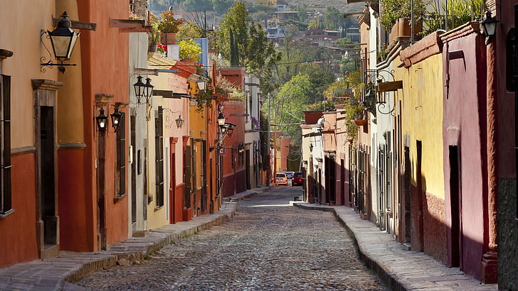 Мексико, многоцветни, улици, HD тапет