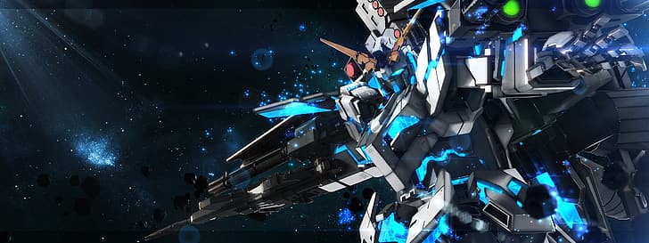 anime, mech, Gundam, Super Robot Wars, Mobile Suit Gundam Unicorn, RX-0 Unicorn Gundam, obras de arte, arte digital, fã de arte, HD papel de parede