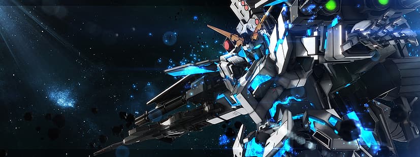  anime, mech, Gundam, Super Robot Wars, Mobile Suit Gundam Unicorn, RX-0 Unicorn Gundam, artwork, digital art, fan art, HD wallpaper HD wallpaper