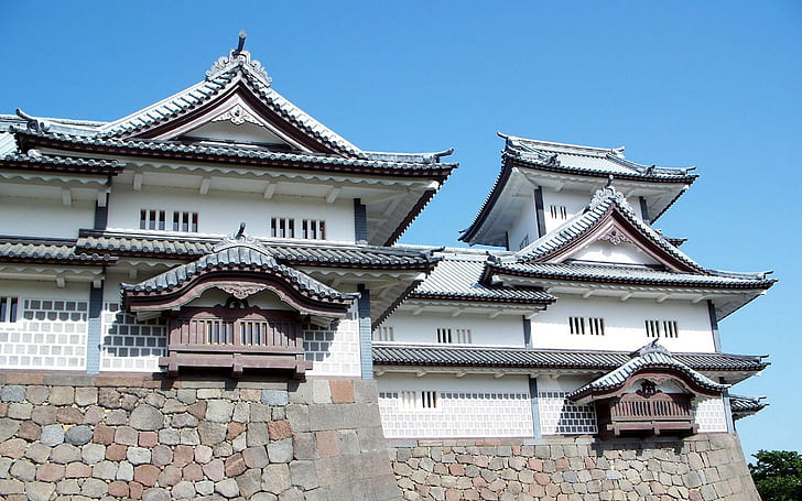 Япония, азиатска архитектура, HD тапет