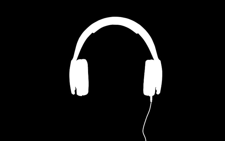 ilustracja słuchawek, słuchawki, minimalizm, Tapety HD