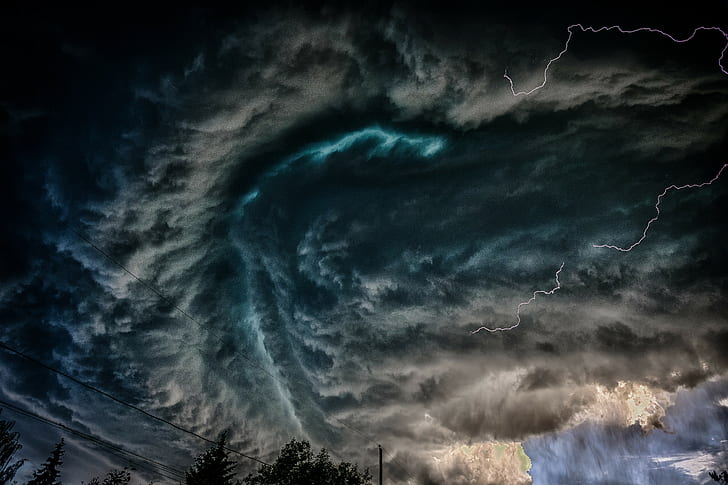 sky storm tornado, HD wallpaper
