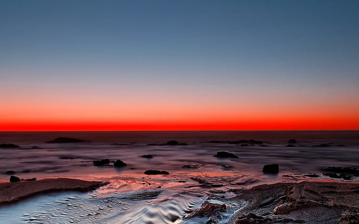 Vacker Ocean Twilight, twilight, solnedgångar, marinmålning, hav, natur och landskap, HD tapet