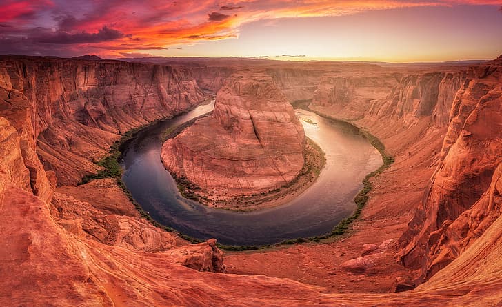 river, rocks, canyon, USA, Horseshoe (Horseshoe Bend), HD wallpaper